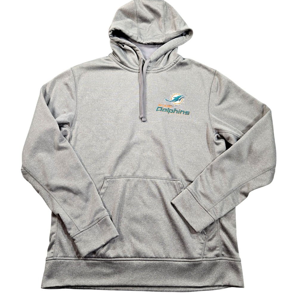 Miami Dolphins Hoodie Sweatshirt Mens Medium Gray NFL Football Team Apparel